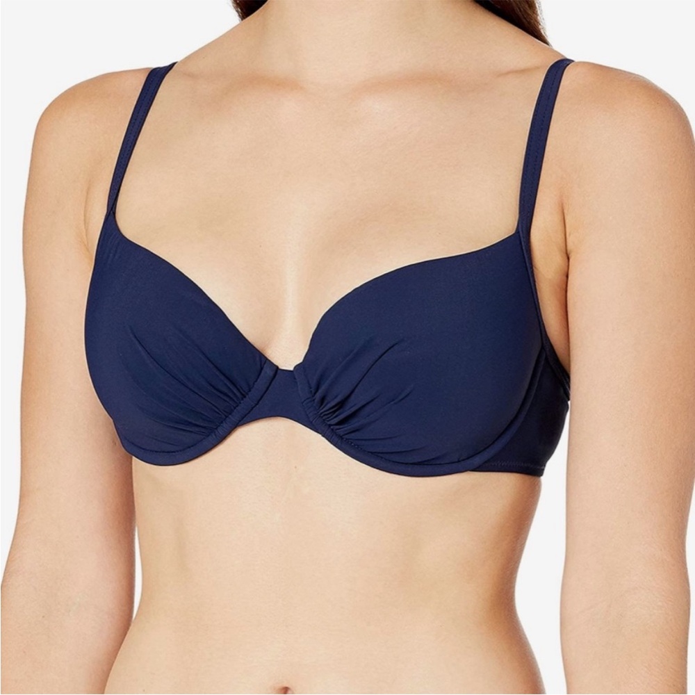 Profile Blush by Gottex Navy small/E cup Underwire Bikini Top